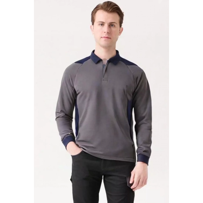 Polo Yaka Sweatshirt 100 Pamuk Kışlık Flora Rahat Kesim Pamuklu Günlük İş Kullanımı İçin