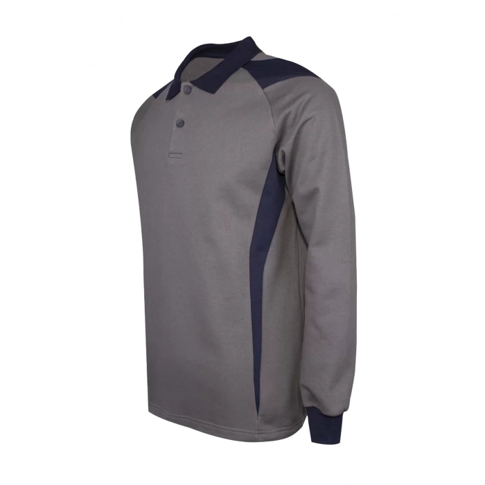 Polo Yaka Sweatshirt 100 Pamuk Kışlık Flora Rahat Kesim Pamuklu Günlük İş Kullanımı İçin
