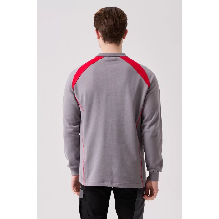Polo Yaka Uzun Kollu Sweatshirt Detayli Is Giyim Vancelya Nefes Alabilir İş Günlük İçin