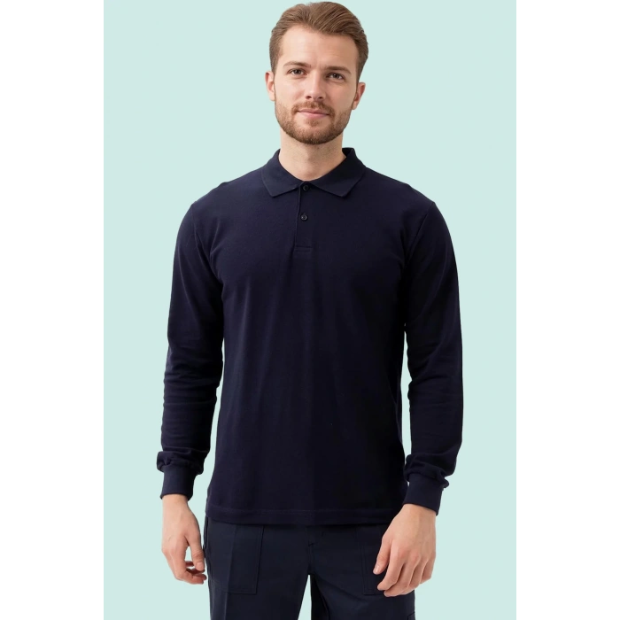 Polo Yaka Uzun Kollu Tshirt 100 Pamuk Padus shirt Şık Konforlu İş