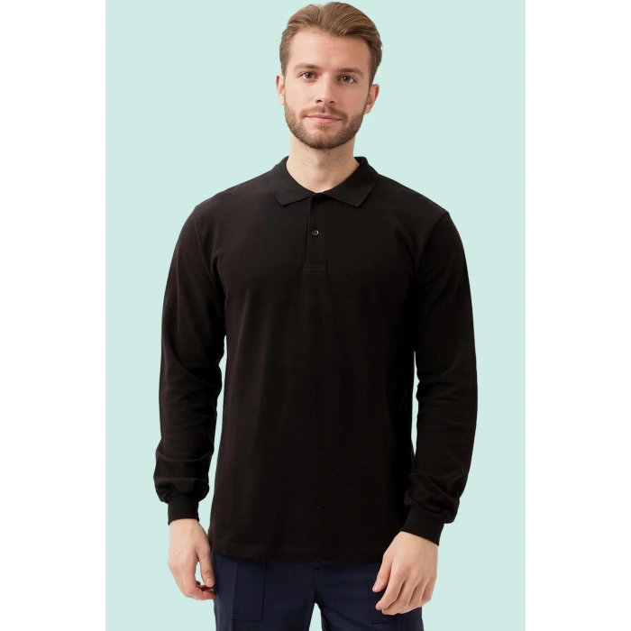Polo Yaka Uzun Kollu Tshirt 100 Pamuk Padus shirt Şık Konforlu İş