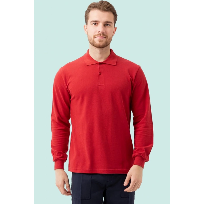 Polo Yaka Uzun Kollu Tshirt 100 Pamuk Padus shirt Şık Konforlu İş