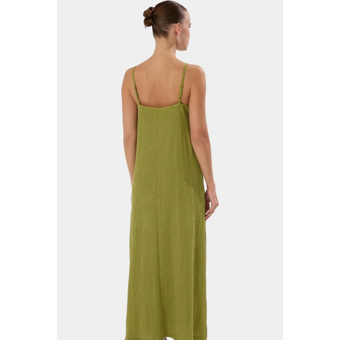 Polyester Elastan Shift Elbise Kolsuz Midi Boy Nefes Alan Kumaş Rahat Kullanım Modern Stil