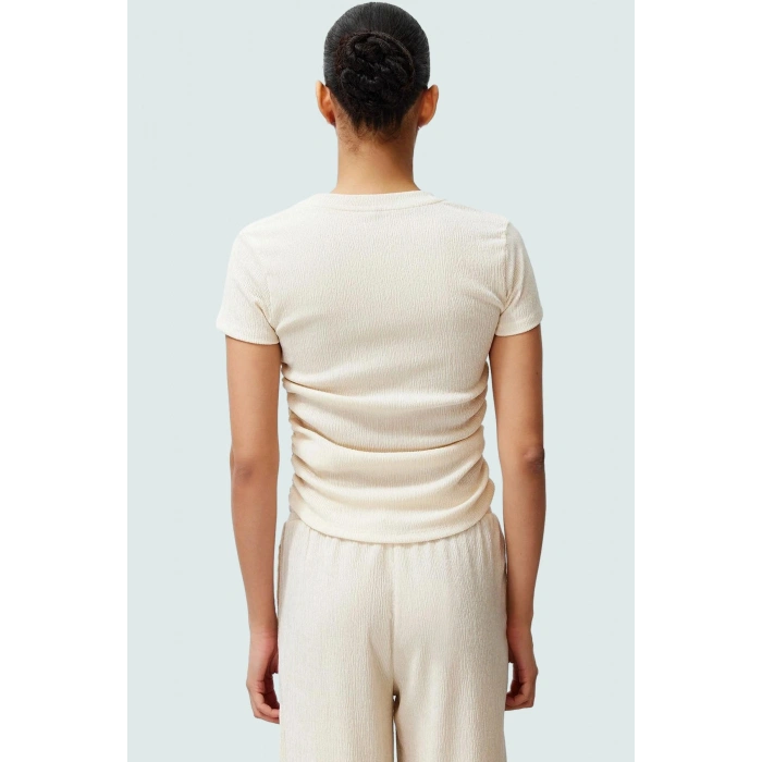 Polyester Karışımlı Bluz Crop Boy Fitted Kalıp Kısa Kol Seçkin Malzeme Dayanıklı