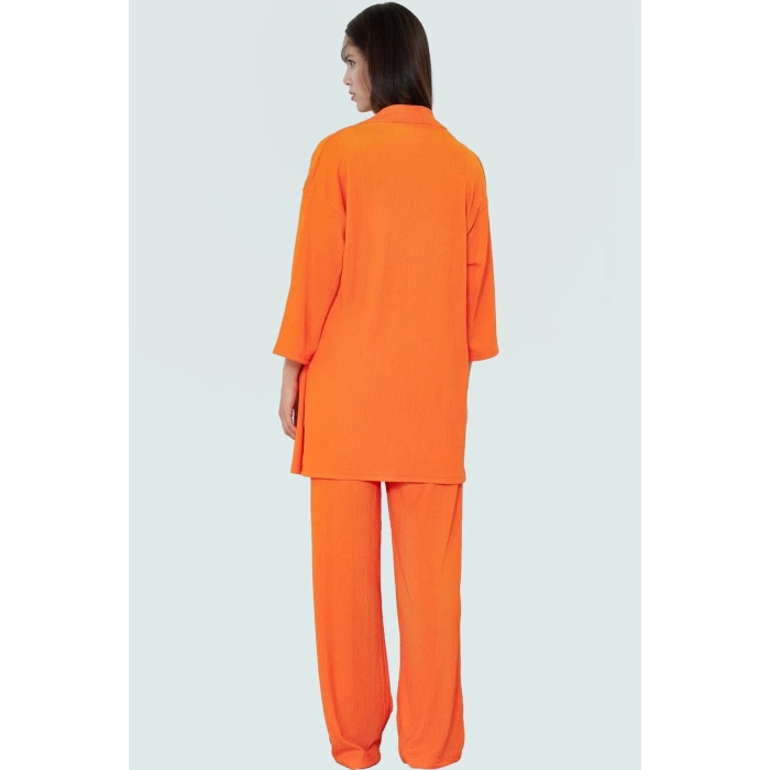 Polyester Örme Kadın Kimono Pantolon Takım Günlük Şıklık İçin Rahat Kullanım Seçkin Malzeme
