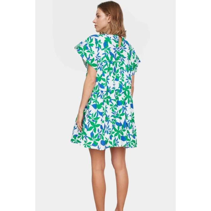 Poplin Mini Elbise Geniş Kesim Çiçek Desenli Rahat Trend Tasarım Kaliteli İşçilik