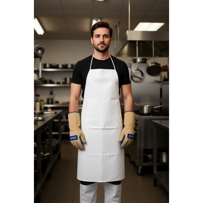 PVC Askılı Önluk Gıda Hijyen Is Guvenligi 3000 Önlük Muşamba Geçirmez Temizlik Sanayi