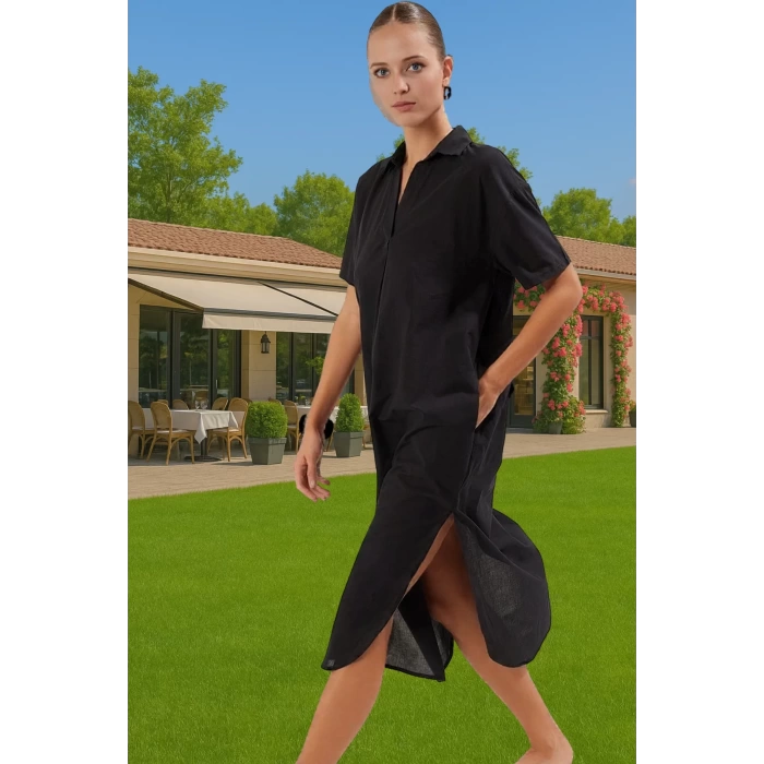 Rahat %100 Pamuklu Yazlık Midi Elbise Tek Kol Çiçekli Desenli Şık Görünüm Mükemmel Uyum Modern Stil
