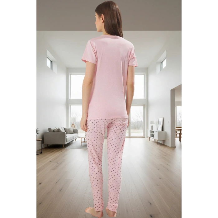 Rahat Ev Giyim Pijama Takımı; Galaksi Baskı Pamuklu 2li Takım Trend Tasarım Mükemmel Uyum