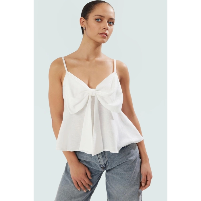 Rahat Günlük Kombinler İçin Kolsuz Bluz Keten Dokuma Fitted Kalıp Trend Tasarım