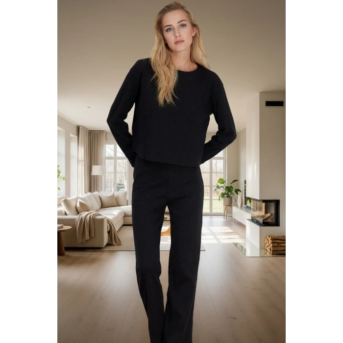 Rahat Kalıp 2li Pijama Takımı Kaşkorse Örme Pamuklu Özel Tasarım Premium Kalite
