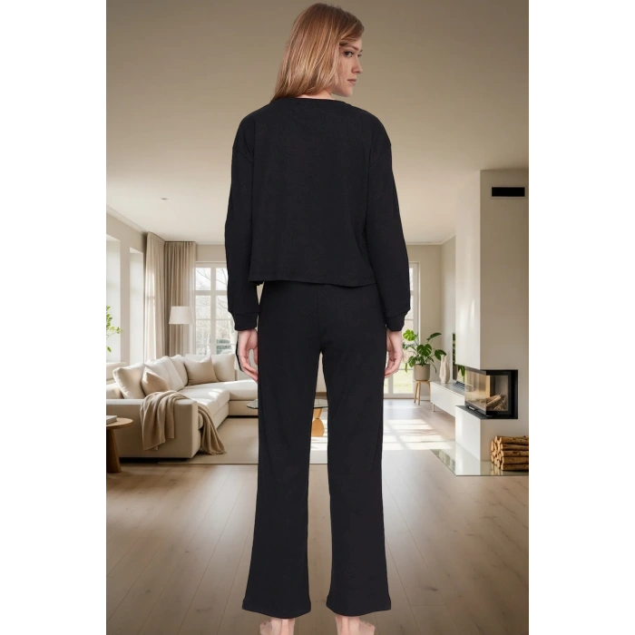 Rahat Kalıp 2li Pijama Takımı Kaşkorse Örme Pamuklu Özel Tasarım Premium Kalite