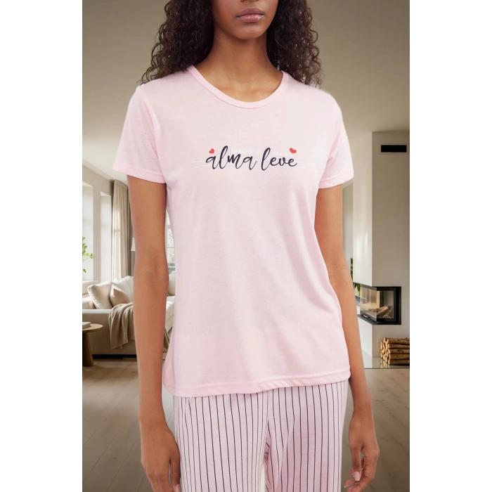 Rahat Kesim 2li Pijama Takımı Örme Kumaş Çizgili Desen Seçkin Malzeme Premium Kalite