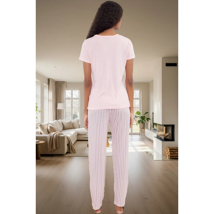 Rahat Kesim 2li Pijama Takımı Örme Kumaş Çizgili Desen Seçkin Malzeme Premium Kalite
