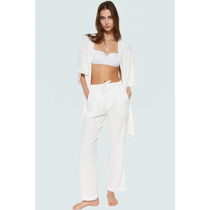 Rahat Polyester Kimono Pantolon Plaj ve Günlük Kullanım Özel Tasarım