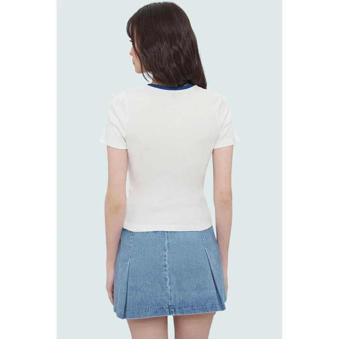 Rahat Şık Örme Bluz Bisiklet Yaka Kısa Kol Fitted Kalıp Premium Kalite Kaliteli İşçilik