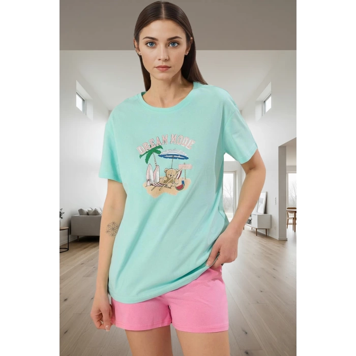 Rahat ve Şık %100 Pamuk Yazlık Pijama Takımı Seçkin Malzeme Dayanıklı Kullanım