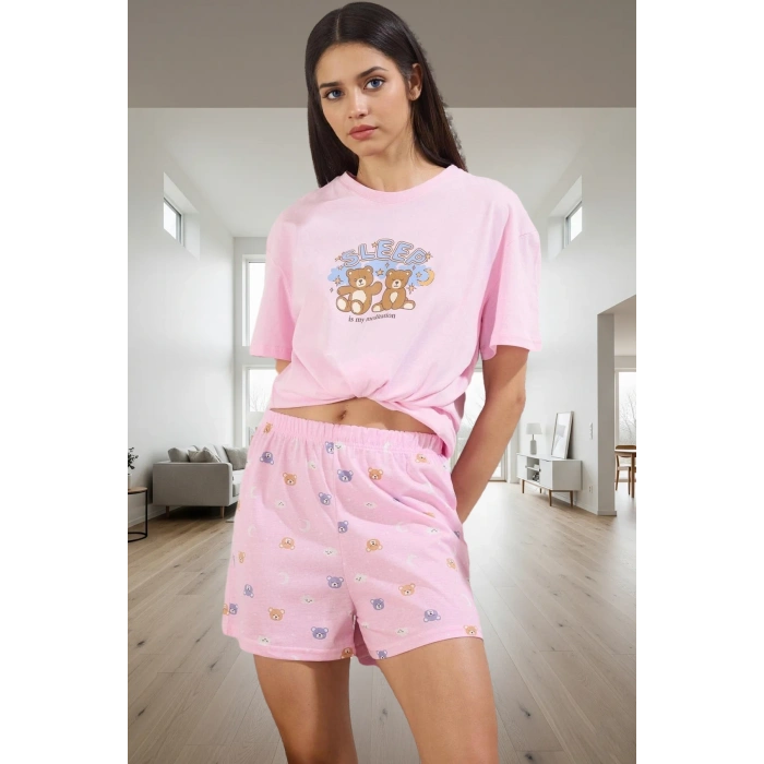 Rahat ve Şık 3lü Kadın Pijama Takımı %100 Pamuk Yazlık Özenle Seçilmiş Özel Tasarım