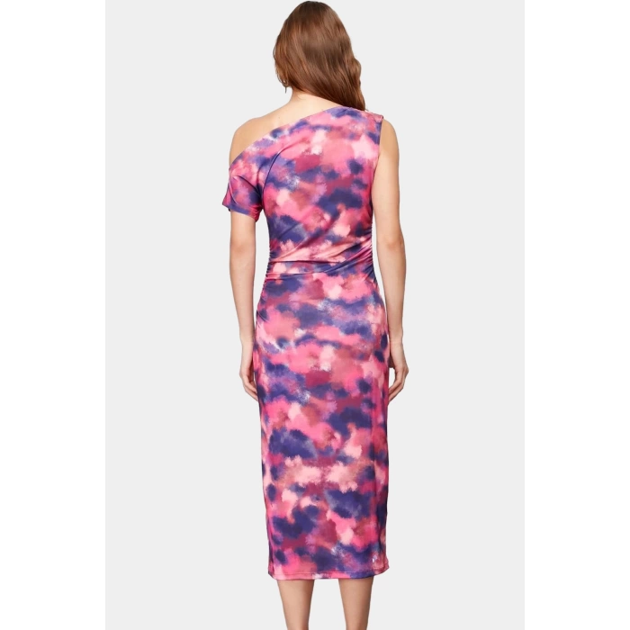 Rahat ve Şık Çok Midi Elbise Kayık Yaka Örme Kumaş Bodycon Konforlu Kesim Zarifane Tasarım