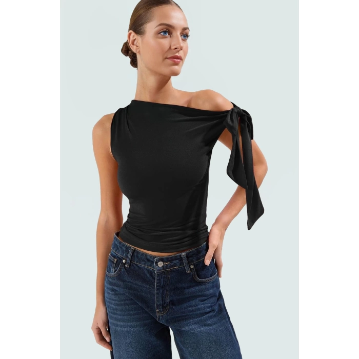 Rahat ve Şık Örme Bluz Regular Boy Fitted Kalıp Polyester Elastan Karışımı Özel Tasarım