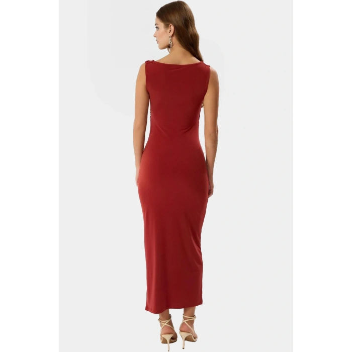 Rahat ve Şık Örme Maxi Elbise 130cm Boy Bodycon Kalıp Günlük Tarz Trend Tasarım