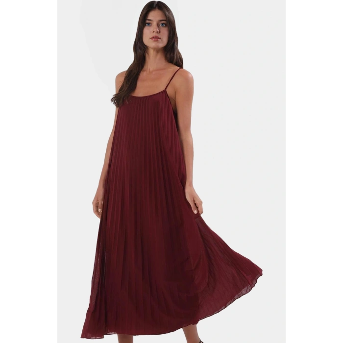 Rahat ve Şık Örme Tül Maxi Elbise A line Kesim 135cm Boy Görünüm Profesyonel