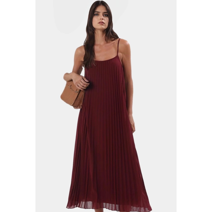 Rahat ve Şık Örme Tül Maxi Elbise A line Kesim 135cm Boy Görünüm Profesyonel