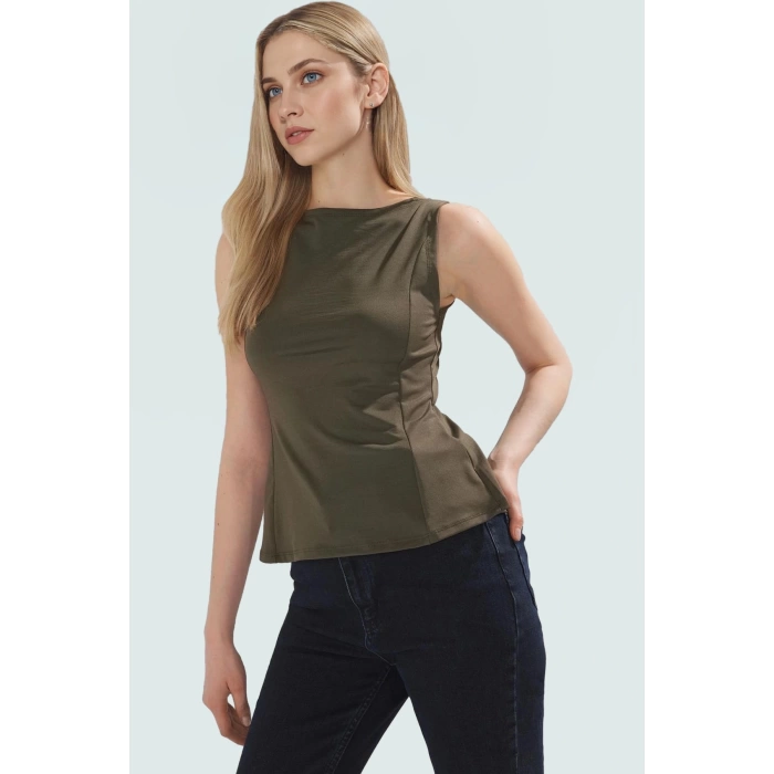 Rahat ve Şık Peplum Bluz %92 Polyester %8 Elastan Micro Örme Kumaş Trend Tasarım