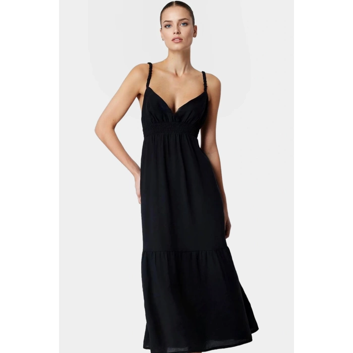 Rahat ve Şık Polyester Midi Elbise Günlük Kullanım Profesyonel Görünüm Dayanıklı Malzeme