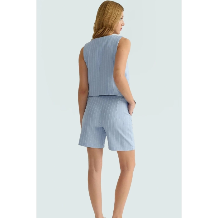 Rahat ve Şık Yazlık İkili Takım Viskon Süprem Yelek Şort Trend Tasarım Seçkin Malzeme Modern Stil
