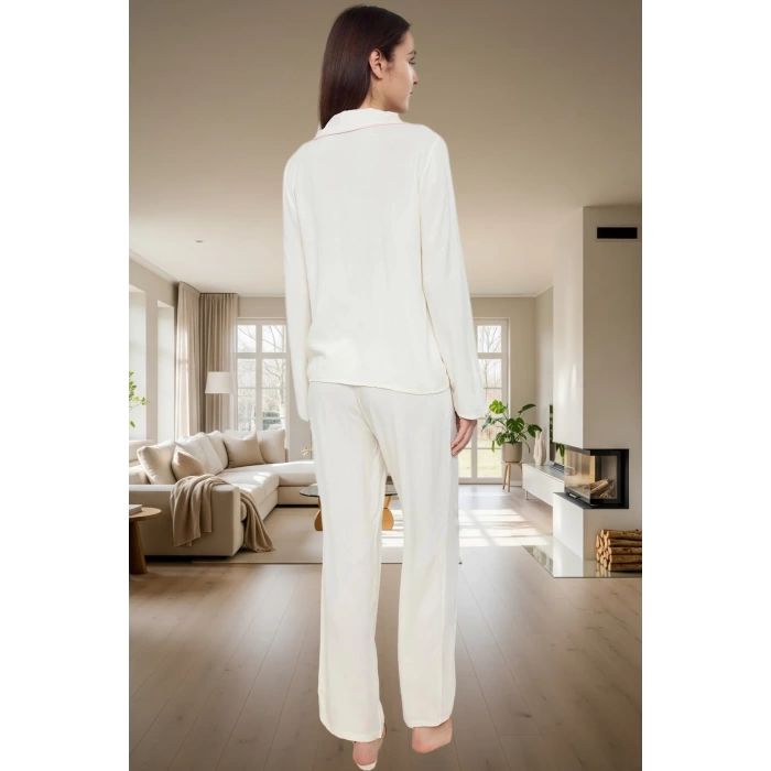 Rahat Viskon Pijama Takımı; Renk Uzun Kollu Boru Paça Ömürlü Özenle Seçilmiş