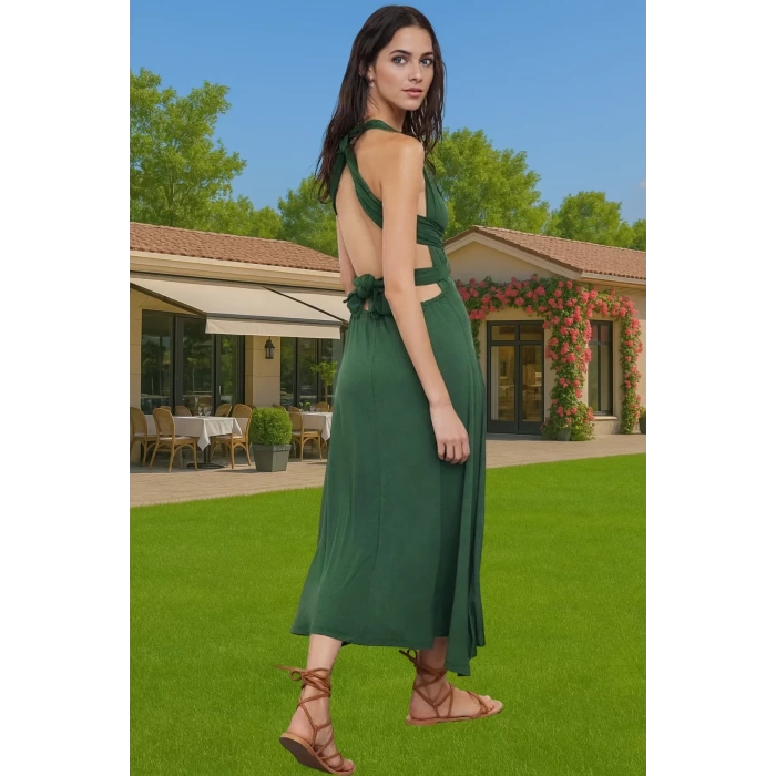 Rahat Viskoz Örme Midi Elbise Yazlık Plaj Bodycon Özenle Seçilmiş Rahat Ve Şık Seçkin Malzeme