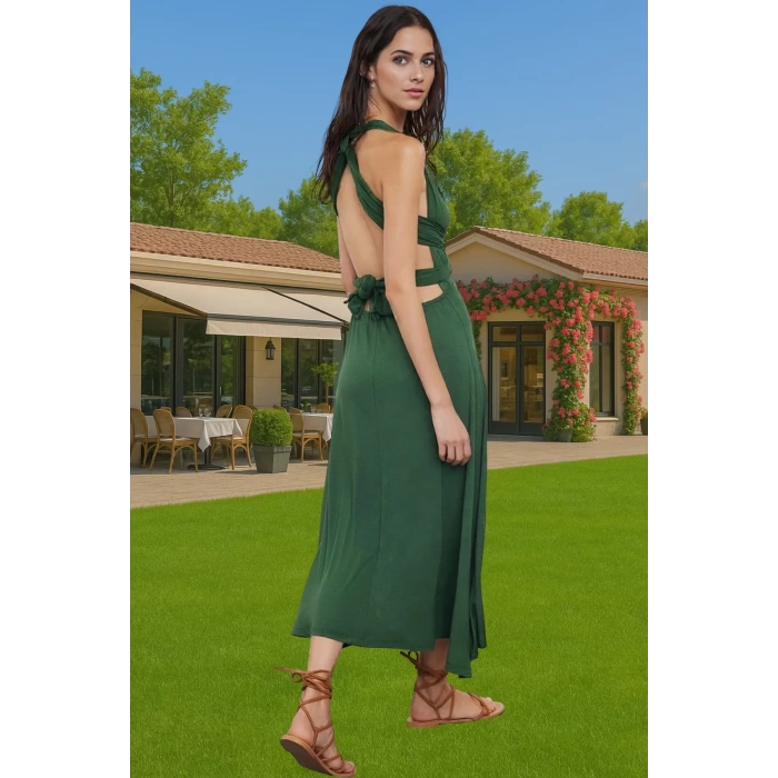 Rahat Viskoz Örme Midi Elbise Yazlık Plaj Bodycon Özenle Seçilmiş Rahat Ve Şık Seçkin Malzeme