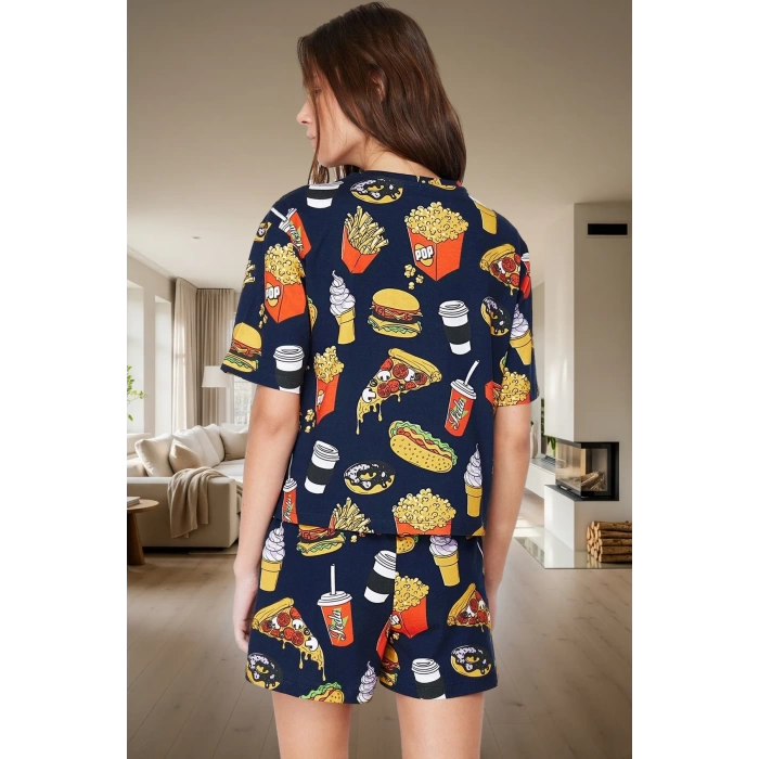 Rahat Yazlık Çok Nakışlı Polyester Örme Pijama Takımı Kullanım Premium Kalite