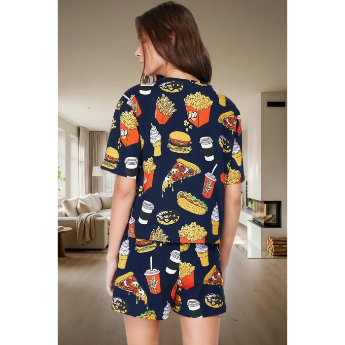 Rahat Yazlık Çok Nakışlı Polyester Örme Pijama Takımı Kullanım Premium Kalite