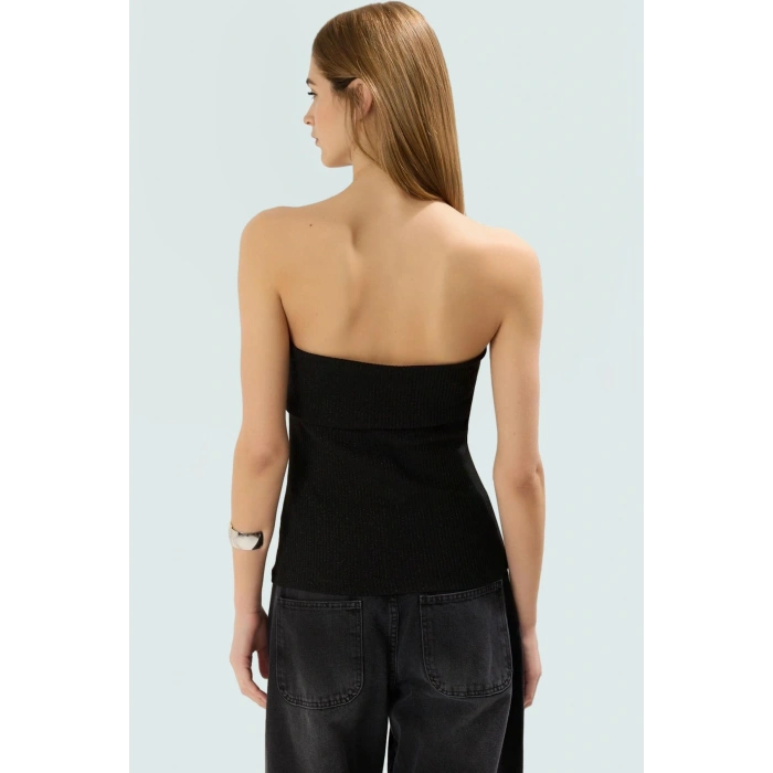 Rahat Yazlık Polyester Bluz Straplez Triko Örme Uzun Ömürlü Modern Stil Konforlu Kesim