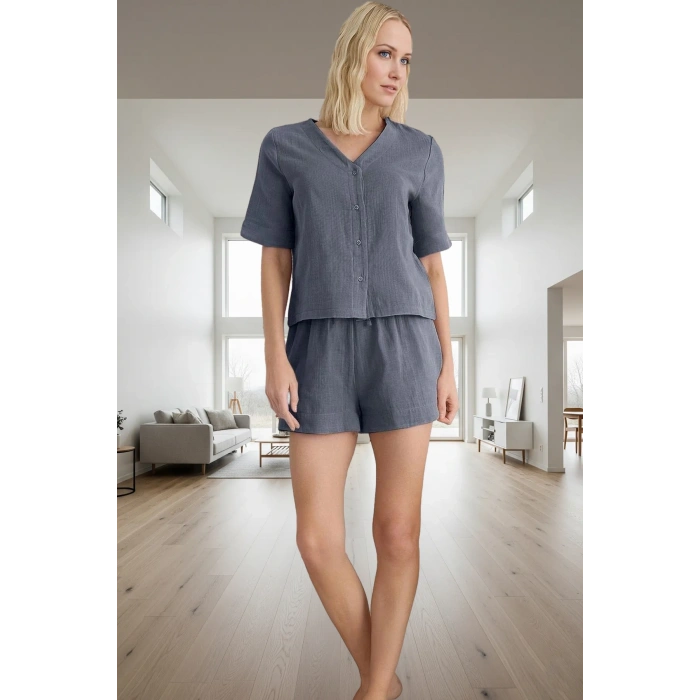 Rahatlık ve Şıklık Bir Arada Müslin Pijama Takımı Özel Tasarım Trend