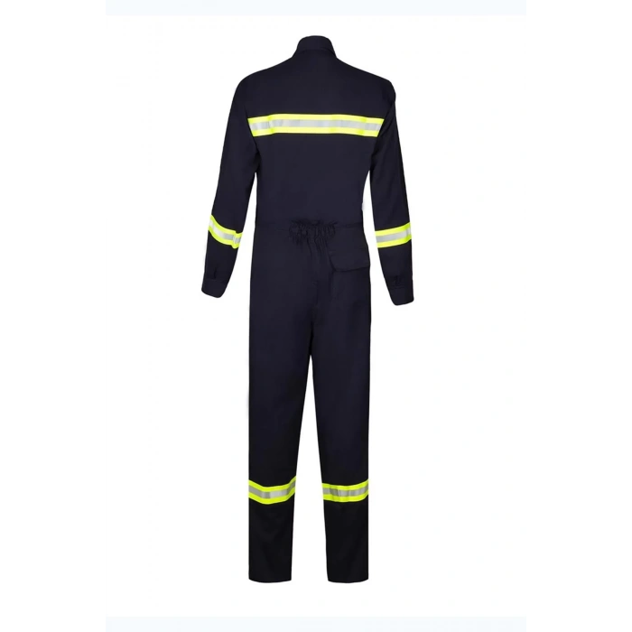 Reflektörlü Koyu İş Güvenliği Tulumu Alev Almaz Tulum Koruyucu Antistatik Yüksek Risk Alanlarına