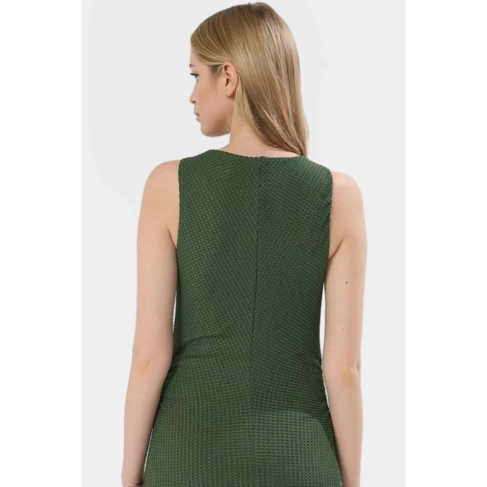Renk Düz Desenli Astarlı Örme Midi Elbise Günlük Casual Stil Rahat Kullanım
