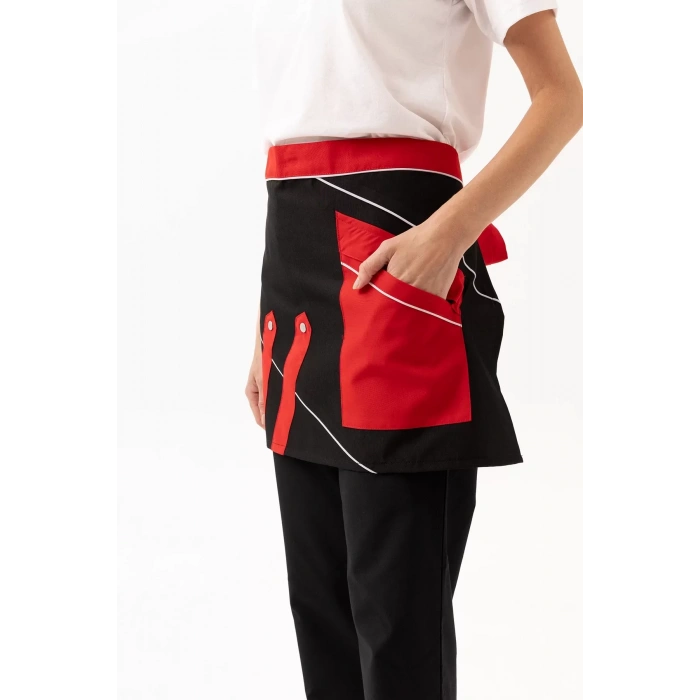 Servis Önlüğü KırmızıSiyahBeyaz İş Güvenliği Laurus