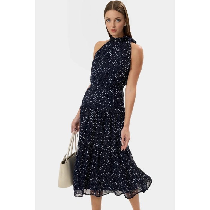 Şifon Dokuma A line Puantiyeli Elbise Yazlık Yüksek Kalite Şık Görünüm Modern Stil
