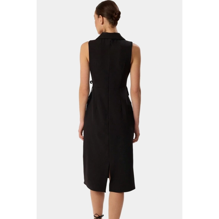 Şık A Kesim Midi Elbise Yazlık Polyester Elastan Dokuma Modern Stil Özenle Seçilmiş