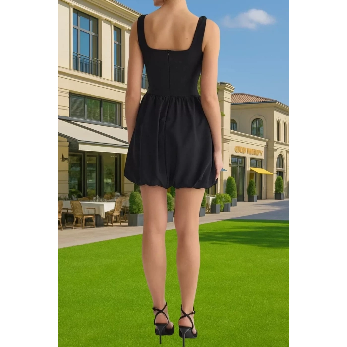 Şık A Kesim Mini Abiye Elbise Polyester Elastan Yazlık Şık Görünüm Profesyonel Görünüm