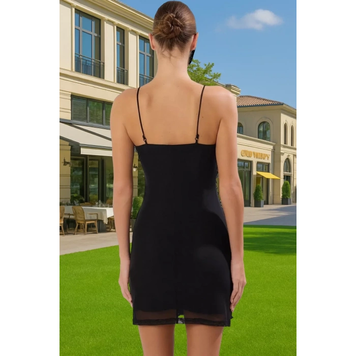 Şık Abiye Elbise 3 Boyutlu Gül Aplike Detaylı Mini Boy Polyester Yazlık Mükemmel Uyum Yüksek Kalite