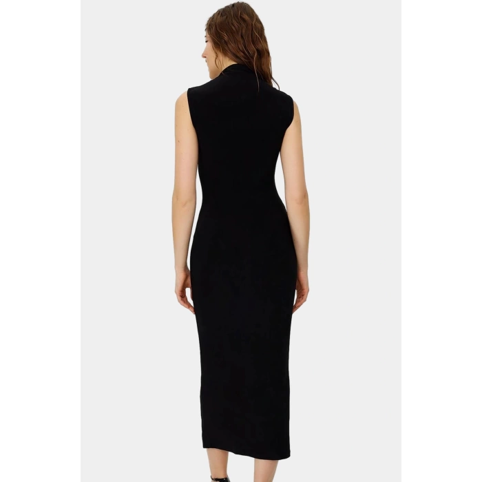 Şık Bodycon Maxi Elbise Polyester Elastan Karışımı Rahat Günlük Profesyonel Görünüm Konforlu Kesim