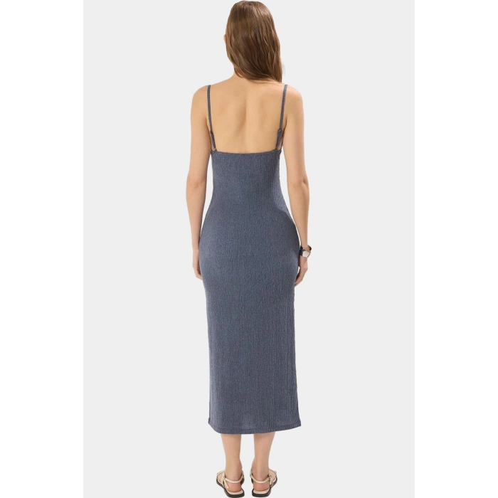 Şık Bodycon Örme Midi Elbise Günlük Kullanım İçin Mükemmel Seçim Konforlu Kesim Özel Tasarım