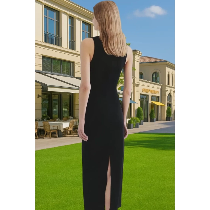 Şık Gül Detaylı Örme Abiye Elbise Yaz Mezuniyet Balo Uzun Ömürlü Seçkin Malzeme Özel Tasarım