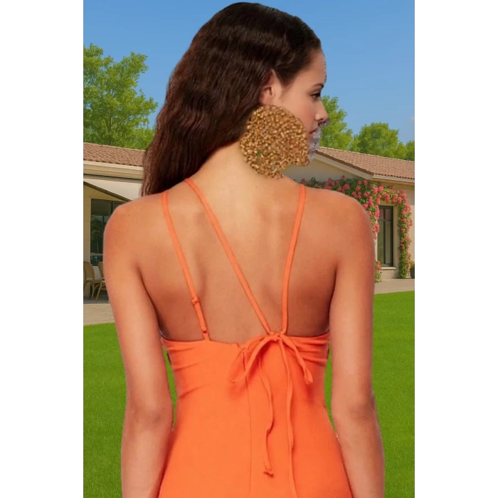 Şık Halter Yaka Maxi Abiye Elbise Polyester Elastan Karışımı A line Kalıp Kaliteli İşçilik