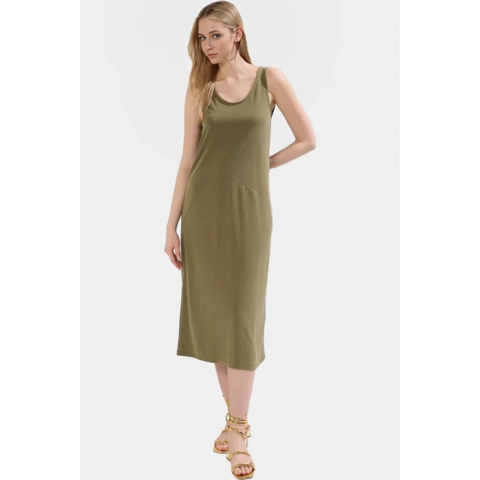Şık Havuz Yaka Modal Elbise Rahat Kalıp Yazlık Günlük Kaliteli İşçilik Premium Kalite Modern Stil