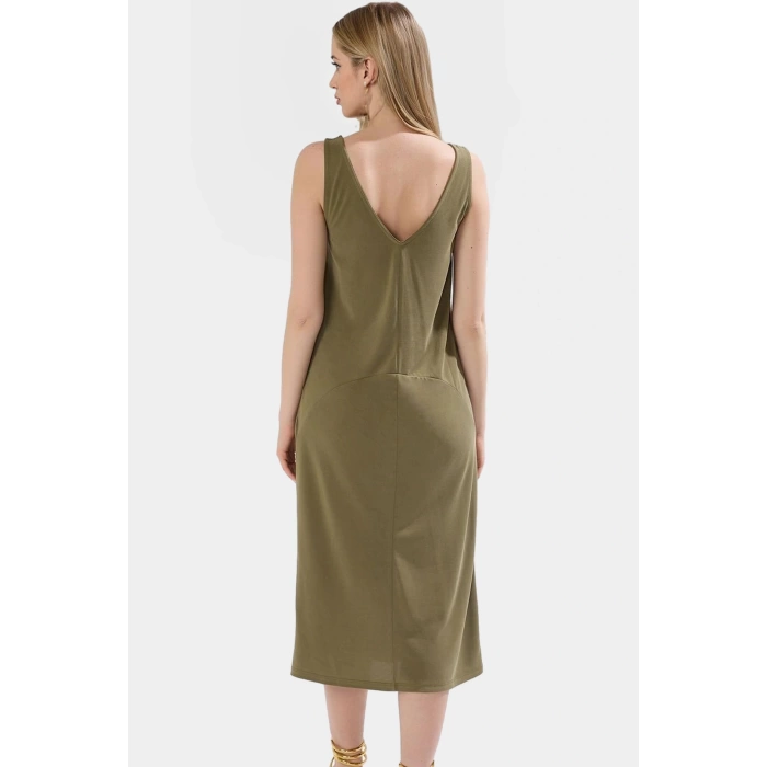 Şık Havuz Yaka Modal Elbise Rahat Kalıp Yazlık Günlük Kaliteli İşçilik Premium Kalite Modern Stil